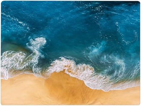Coastal Shoreline Waves Sandy Beach Kitchen Glass Cutting Board Ocean Decorative Gift (Waves)