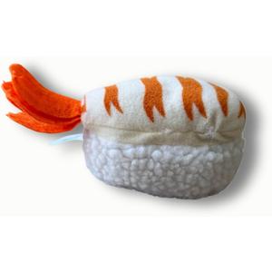 4 x 7" Squeaky Plush Toy for Puppies Small Dogs Self Etertainment Washable Soft Made [PET ONLY] (Prawn Sushi)