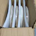 E-far 12-Piece Plates and Bowls Sets, Stoneware Dinnerware Dishes Sets for 4, Kitchen Modern Dining Dishware, Chip & Scratch Resistant, Microwave & Dishwasher Safe, Creamy Beige
