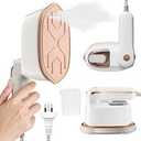 1000W Travel Steamer for Clothes, Portable 2-in-1 Handheld Steamer & Iron, 20s Fast Heat-Up, Sharp-Corner Detail Panel, Foldable 180° Handle, Compact for Home & Travel (Pearl White)