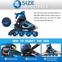 MammyGol Adjustable Inline Skates for Kids Boys Girls Youth Blades Roller Skates with Light up Wheels Medium - Big Kid (1-4US)