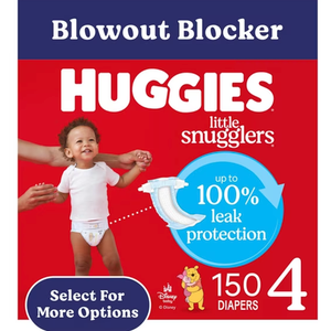 Huggies Little Snugglers Fragrance Free Baby Diapers, Size 4 (22-37 lbs), 150 Count (6 Packs of 25)