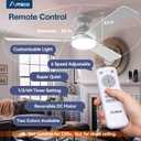 Amico Ceiling Fans with Lights, 52 inch Low Profile Ceiling Fan with Light and Remote Control, Flush Mount, Reversible, 3CCT, Dimmable, Noiseless, Silver Ceiling Fan for Bedroom, Indoor/Outdoor Use
