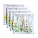 Maison d' Hermine Cloth Napkins Set of 4 100% Cotton Everyday Reusable Square Napkins Cloth Washable Dinner Party Wedding Restaurant Gifts for Mothers Day Spring/Summer (Fleurs De Mai, 20" x 20")