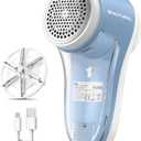 BEAUTURAL Fabric Shaver and Lint Remover, Sweater Defuzzer with 2Speeds, 2 Replaceable Stainless Steel Blades, Battery Operated, Remove Clothes Fuzz, Lint Balls, Pills, Bobbles Gray