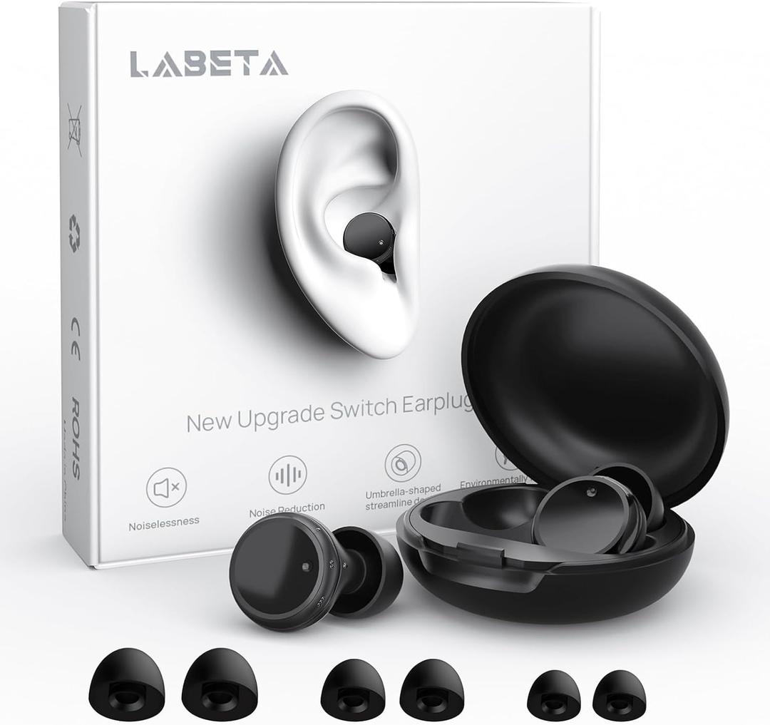 Switchable Concert Ear Plugs for Noise Reduction, Multi-Size Silicone Earbuds, 3 Noise Relief Modes for Focus, Study, Work and Travel, Hearing Protection, Reusable Ear Plugs (Comfort Varies by Person)