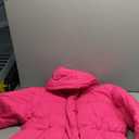 Amazon Essentials Women's Short Waisted Puffer Jacket (Large, Neon Pink)