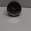 Analog Alarm Clock, 4 Inch Super Silent Non Ticking Small Clock With Night Light, Battery Operated, Simple Design, Easy Setting For Office, Bedroom, Bedside, Desk, Teens, Elders, Kids, Adult, Black