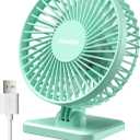 Gaiatop USB Desk Fan, Small But Powerful, Personal Portable Quiet 3 Speeds, Adjustable Mini Table Desktop fan for Cooling Home Office Car Summer Travel Gifts Green