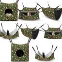 Geelin 8 Pcs Winter Rat Hammock Ferret Hammock for Cage Warming Rat Bed Guinea Pig Hanging Tunnel Glider Toy Ferret Hideout Bed Cage Accessories for Small Animals Hamster Chinchilla Sugar Squirrel