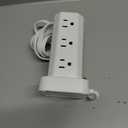 Power Strip Tower Surge Protector, 6FT Flat Plug Extension Cord with Multiple Outlets, 12 AC Outlets 4 USB (2 USB C), Desktop Charging Station with Surge Protection for Home Office Dorm Room, White