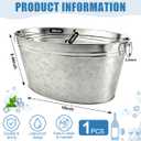 OBTANIM 2 Pack Large 6 Gallon Galvanized Ice Buckets Metal Champagne Drink Cooler Ice Beverage Tub with Carry Handles for Beer Wine Bar Home Pool Parties Cooling Supplies (Silvery)