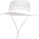 2 x Baby Sun Hat Toddler Summer Hats UPF 50+ Baby Bucket Hat Protective Bucket hat Kids Beach Hats for Baby Boy Girl (White, S)