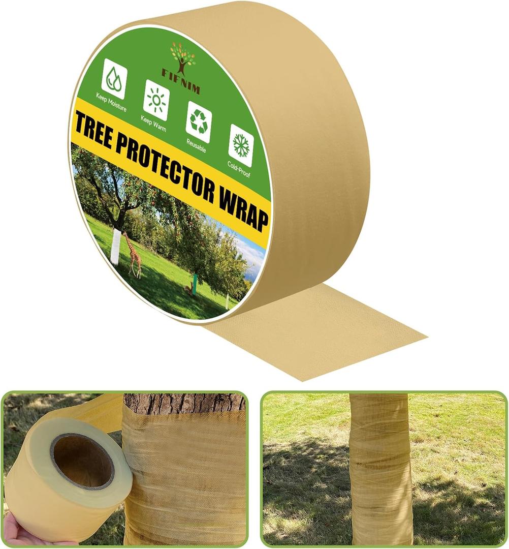 400FT Tree Wraps Protect Bark, Trunk Guards Freeze Protection (Beige)