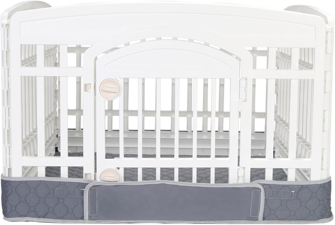 Dog Playpen Bottom Pad Mat for 36" 4-Panel Playpens - Scratch & Chew-Resistant Puppy Pen Floor Mat with Hook & Loop Fasteners, Waterproof & Leakproof, Non-Slip (Gray) (Playpen Not Included) Dog Playpen Bottom Pad Mat for 36" 4-Panel Playpens - Scratch & Chew-Resistant Puppy Pen Floor Mat with Hook & Loop Fasteners, Waterproof & Leakproof, Non-Slip (Gray) (Playpen Not Included)