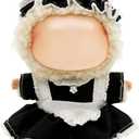 2 x Clothes for Labubu - 3PC Set with Shoes for 6.7 Inches Doll, Premium Outfit with Accessories, Stylish Clothes for Labubu (NO Doll)(Black Maid)