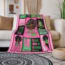 Blanket Gifts - 60"x50" Inches Cute Throw Blanket for Sorority Gifts - Colorful Soft Fuzzy Blankets for Couch, Sofa & Bed (Color7)