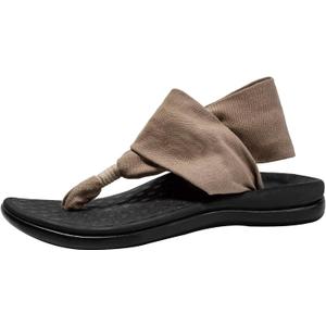 LLSOARSS Women's Plantar Fasciitis Feet Yoga Sling Sandal Arch Supports Orthotics Flip Flops Relieve Flat Feet, High Arch, Foot Pain (Brown)8, Light Natural