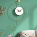 SHISEDECO Classical Large Modern Metal Frame Pendulum Wall Clock Gold 24"