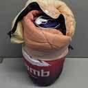 Zzlamb Camping Blanket for Cold Weather,Outdoor Puffy Blanket Portable Down Alternative,Windproof Warm Cloak with Snaps,Cozy Quilt Backpacking Picnic RV Travel Plane Car Hammock Beach Climbing (52x75'', Dawn Fade)