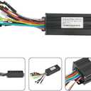 Ebike Controller JN Sine Wave Brushless Motor Controller 24V/36V/48V 30A 750W/1000W 3 Mode Aluminum For Electric Bike Or Scooter Motors For UART No.2 Protocol With Or Without Hall Sensor Black