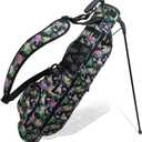 Sunday Golf Bag with Strap & Stand, Lightweight Golf Stand Bags with Two-Way Divider/Cooler Pocket, Golf Club Bags Holds 5-6 Clubs for Driving Range, Par 3 and Standard Courses