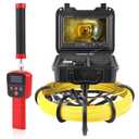 Sewer Camera with 512Hz Locator, 165FT/50M Pipe Inspection Camera with 9" Monitor, DVR Recording, IP68 Waterproof, Adjustable LED Lights, 16GB SD Card