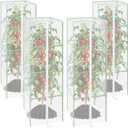 ZeeDix 57" x 16.1" Garden Bird Netting for Square Tomato Cage, 4 Pack Garden Mesh Barrier, Plant Covers Protect Tomatoes, Vegetables, Blueberry Bush from Birds & Pests