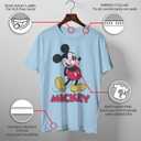 Disney Mickey Mouse Classic Distressed Vintage Standing T-Shirt (Blue, L)