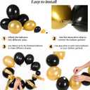 Black and Gold Balloons, Black Metallic Gold Star Latex Balloons 5 10 12 18 Inch For Birthday Party Decorations Retirement Bachelorette Back School Wedding Graduation Anniversary Decorations