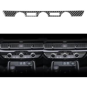 NVCNX Real Carbon Fiber Compatible with Honda 11th Gen Civic 2022 2023 2024 2025 Sport/Si/LX/Type R Sedan Hatchback Car Dash AC Panel Dashboard Cover Interior Trim Accessories