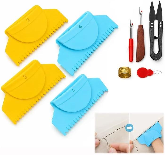 Edge Stitch Guide for Sewing – Sewing Gauge Tool for Even Stitching, Quilting & Hand Sewing – Stitch Spacing Guide for Beginners, Sewing Accessories Kit for Straight, Neat, Professional Seams