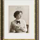 FrameMind Vintage 16x20 Picture Frame, Ornate Antique Gold 16x20 Frame, Display 11x14 with Mat or 16 x 20 without Mat for landscape or Portrait, Gallery Wall Decor for Home (Black/Gold, Single)