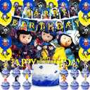 42Pack Coralines Party Supplies Pack IncludesBannerCake TopperBlackdrop,Balloons for Coralines party Decoration plates