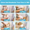 Pet Cleaning Glove Wipes for Dogs & Cats, Cleaning and Deodorizing Disposable Bathing Wipes for Fur, Paws and Butt,Rinse Free for Grooming and Travel, Hypoallergenic Unscented, 6 PCS