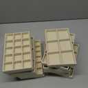 Junkin 12 Pcs Jewelry Tray Velvet Stackable Jewelry Organizer Trays Divided Earring Accessories Storage Containers Box (Rose Red)