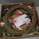 Qingbei Rina Spring Wreaths for Front Door, 22 Inch Door Wreath for Decorating with Daisy and Lavender, Wildflower Wreaths Indoor Outdoor, Home Windows Wall Farmhouse Wedding Decor