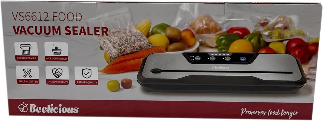Vacuum Sealer Machine, Beelicious Automatic Air Sealing for Food Storage, Build-in Cutter