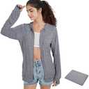 QBK Light Weight Zip Up Hoodie Thin Summer Jacket For Women ( S )