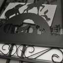IRONWALLS 3 Panel Fireplace Screens Decorative, 48"(L) x 32"(H) Wrought Iron Fire Place Spark Guard Cover with Animal Pattern, Black Metal Mesh Fireplace Screen Stand Alone for Living Room, Bedroom