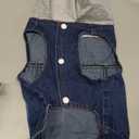 Pet Clothes Dog Jeans Jacket Cool Blue Denim Hoodie Coat, Puppy Clothing Shirt Costume, Doggy Vintage Washable Lapel Vest, Dog Classic T-Shirt Apparel for Small Medium Dogs Cats (Blue, Large)