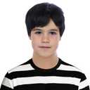 Kids Black Wig Boys Short Black Straight Wigs Children Side Part Wig Synthetic Cosplay Costume Halloween Daily Wigs