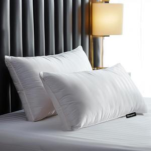 Beautyrest Hotel Collection Fluffy Luxury Goose Feathers Medium Firm Hypoallergenic Pillow, 500 Thread Count US Grown Cotton Cover (20x36), King (Pack of 2), White 2