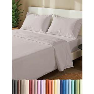 CGK Extra Thick Heavyweight Queen Size 4 Piece Sheet Set – High End Super Luxury Bed Set – Premium Heavyweight Hotel Quality Sheets with Deep Pockets - Easy-Fit - Soft, Warm and Wrinkle Free - Light Grey