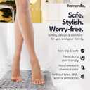Bathtub Mat Non Slip 35x16 - homerella Bath Mat Incl. Hooks for Drying, Extra Long, 100% BPA Free, Shower Mat Non Slip Anti Mold, Machine Washable, Shower Mats for Inside Shower Mildew Resistant, 34.5" x 15.5"