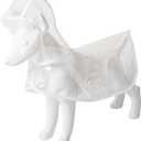 2 x Dog's Transparent Raincoat for Small and Medium Pets Rain Jacket with Harness Hole Puppy Waterproof Coat,Transparent,Large
