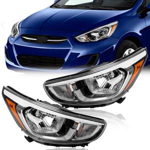 TODO Headlight Assembly Compatible with 2015 2016 2017 Hyundai Accent Pair