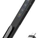 USB/Type-C 2 in 1 Presentation Clicker for Powerpoint, Hyperlink Volume Control Wireless Presenter Remote Presentation Pointer Slide Advancer PPT Clicker for Mac iPad Computer Laptop