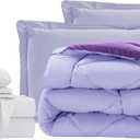 Elegant Comfort 1845 Premium 7-Piece Twin Size Bag, Super Cozy Bed Sheets and Comforter Set, Wrinkle and Stain Resistant, Microfiber, Lilac/Purple, Queen