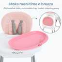 Dream On Me TableTalk 2-in-1 High Chair for Baby & Toddler Convertible High Chair to Junior Chair, Removable Padded Seat, Dual Dishwasher-Safe Trays, Styrdy Steel Frame, Quick Folding Design Pink